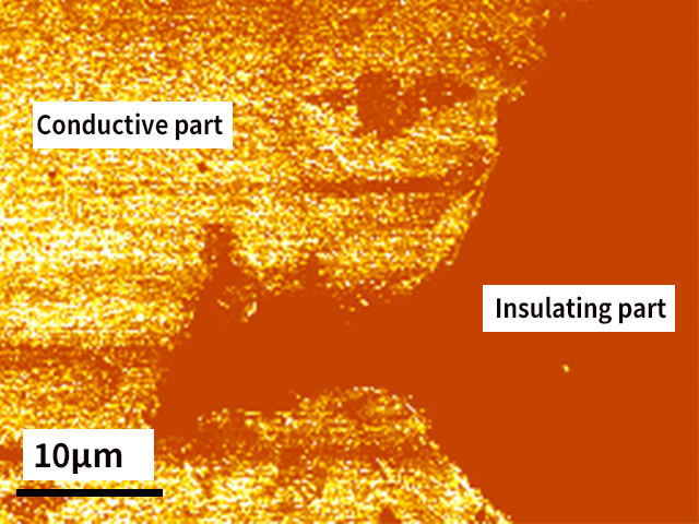 Visualization of the conductive part on the surface of the component